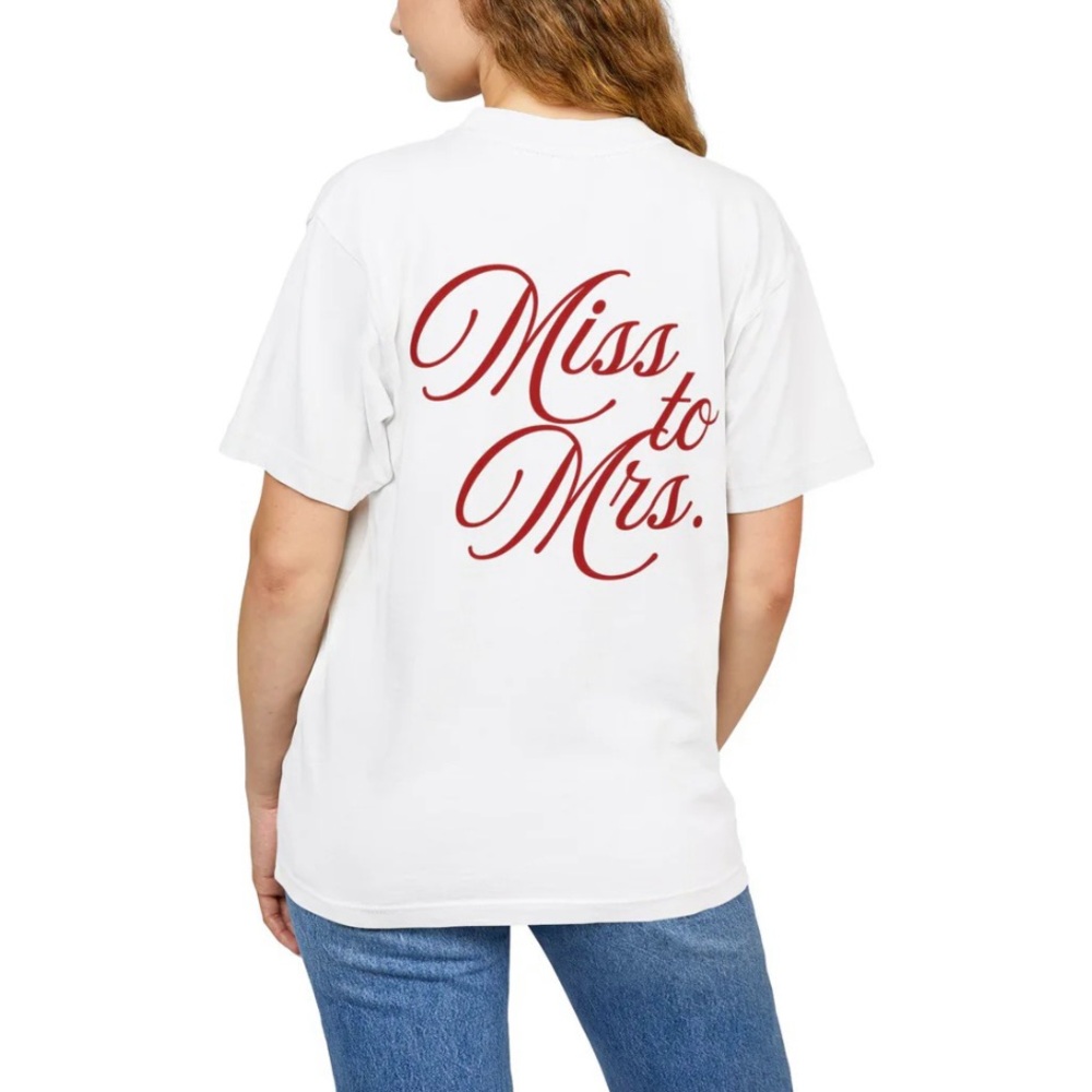 Heavyweight White Bridal Graphic Tee - Miss to Mrs. NWT